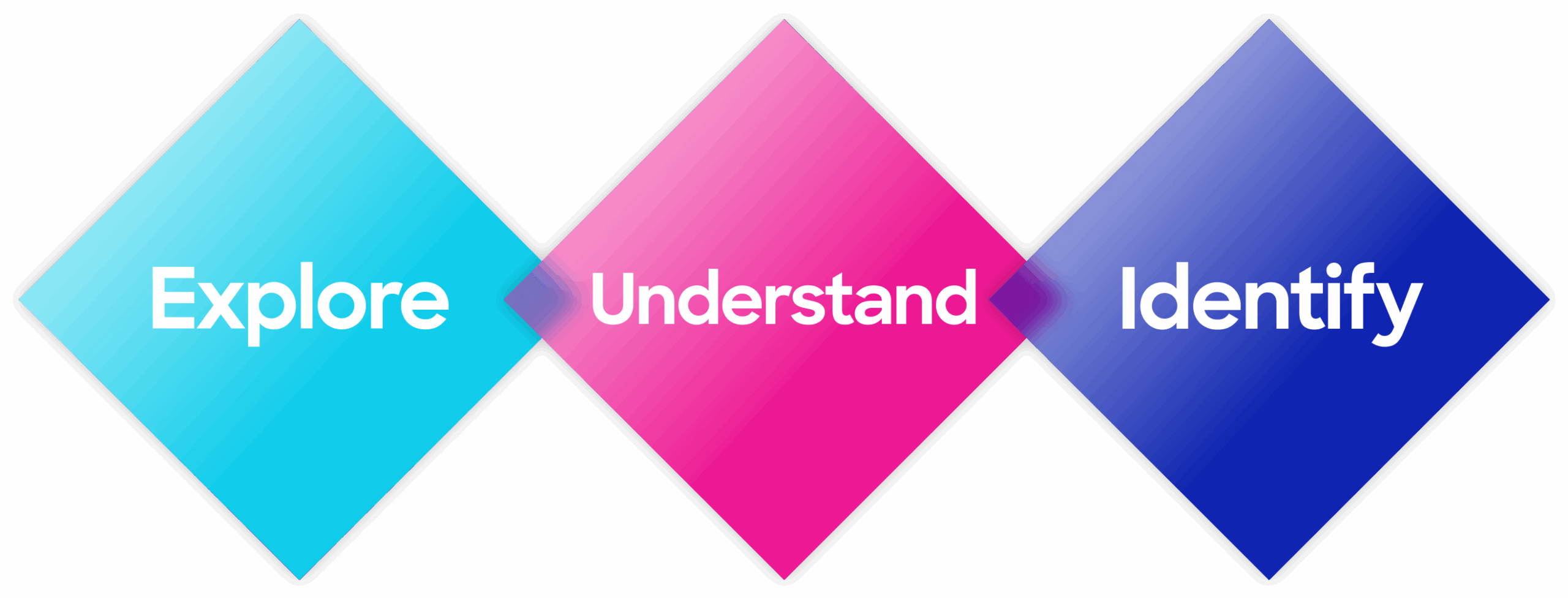 The three modules: Explore, Understand, and Identify