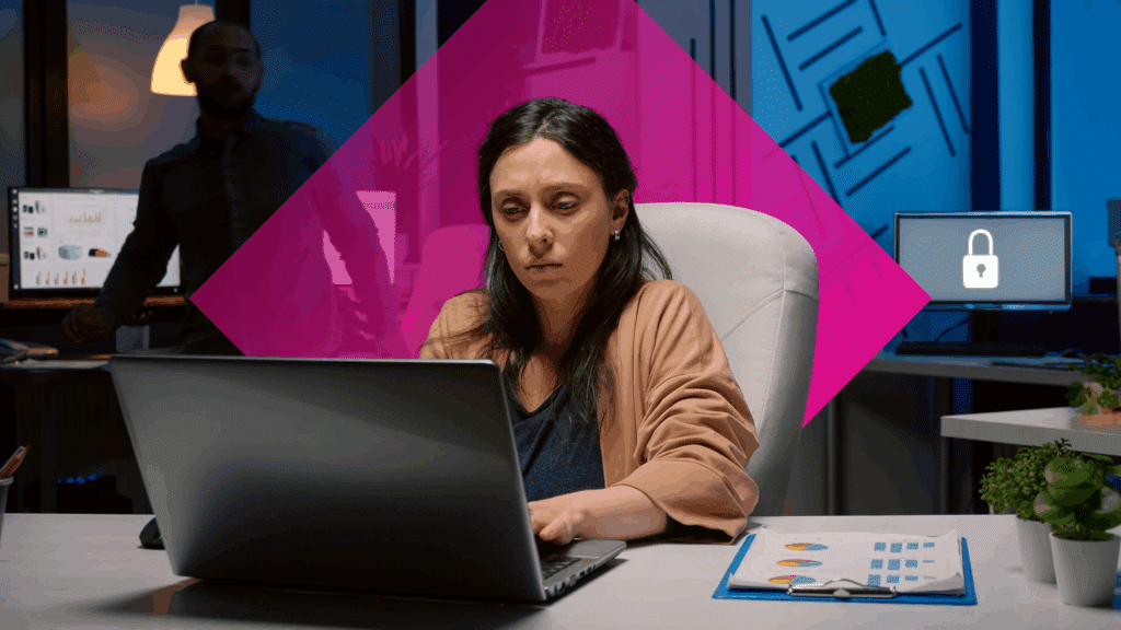Woman at laptop depicting collective action to raise data quality standards and fight online fraud