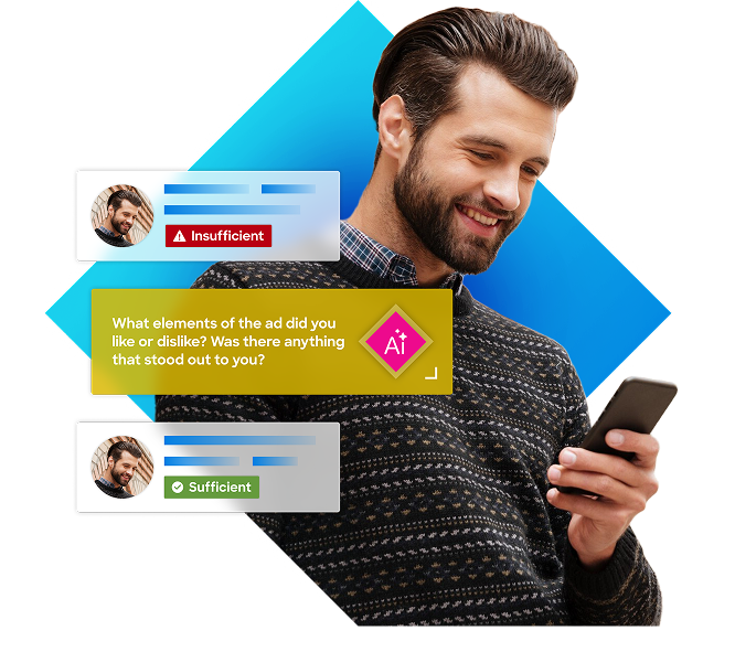 Toluna QProbe, a generative AI-powered survey tool, generating tailored follow-up questions to improve open-ended responses and consumer insights.